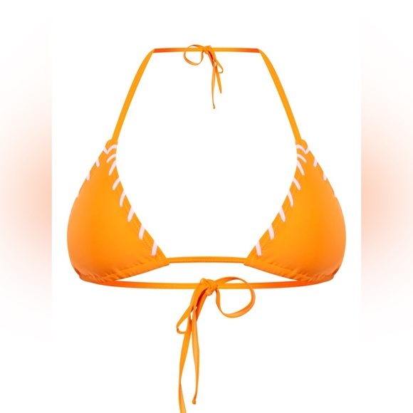 Pretty Little Thing, Orange With Pink Twisted Trim Triangle Bikini, NWT. - Picture 4 of 5